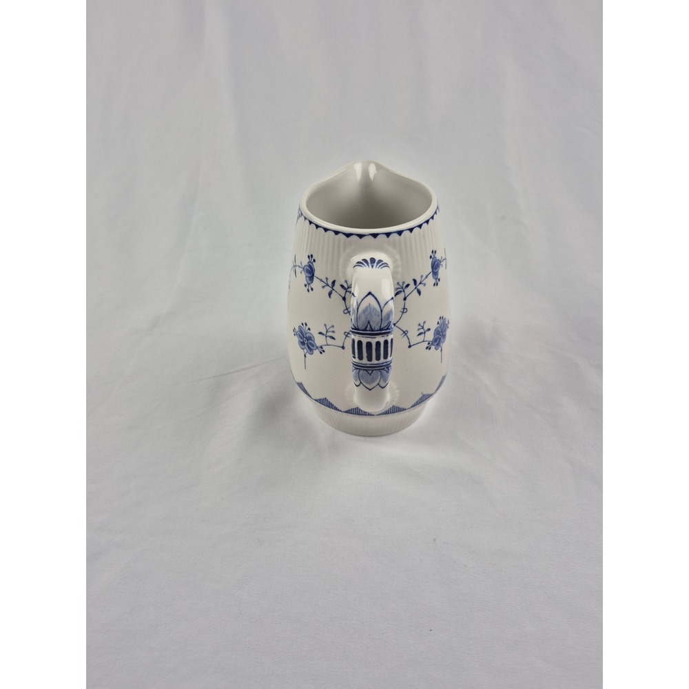 Furnivals Denmark Blue & White Ironstone Creamer Pitcher England Vintage Milk - Picture 3 of 9